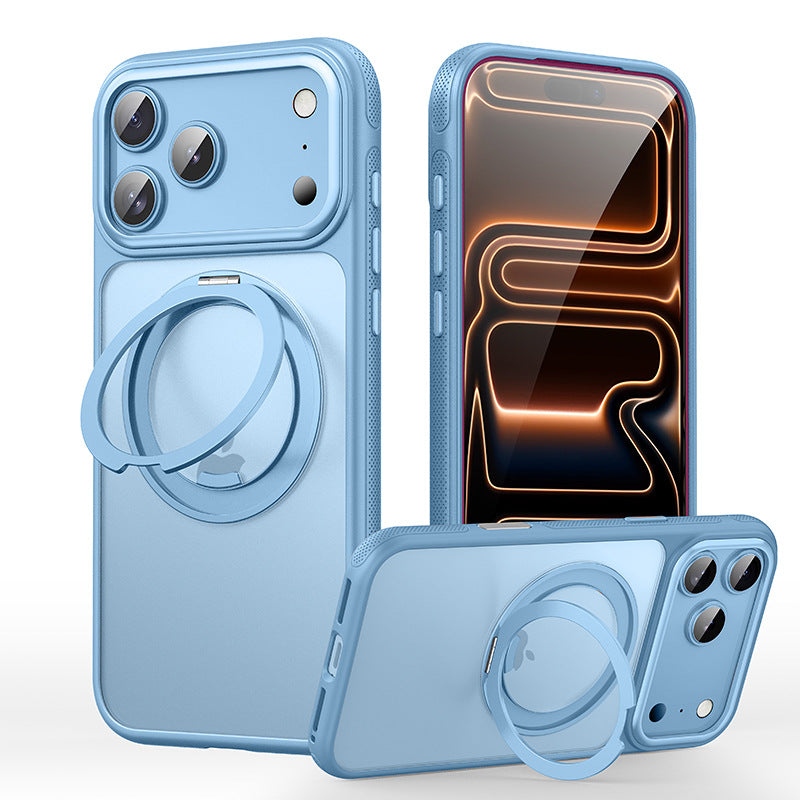 for iPhone 18 Pro Max Air 360 Spin Magnetic Stand Case Compatible with Magnetic Matte Translucent Shockproof