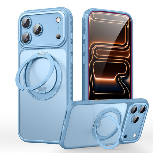 for iPhone 18 Pro Max Air 360 Spin Magnetic Stand Case Compatible with Magnetic Matte Translucent Shockproof