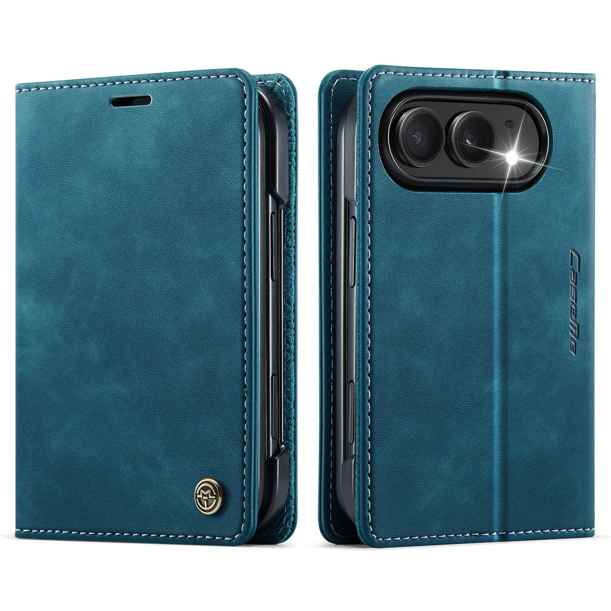Retro Business Wallet Flip Folio Leather Case For iPhone Duo Book Cover