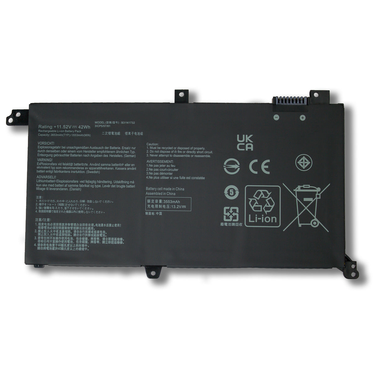 Replacement Battery for Asus FX571 S4300U/UN S4300F/F B31N1732