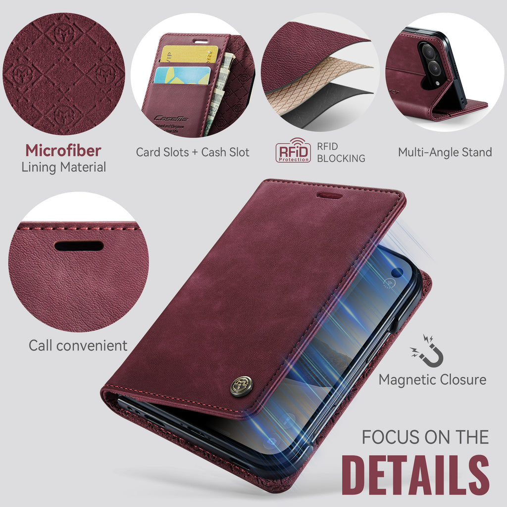 Retro Business Wallet Flip Folio Leather Case For iPhone Duo Book Cover