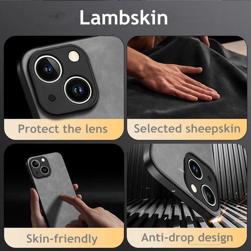 Retro Lambskin Leather Case for Huawei Sheepskin Cover