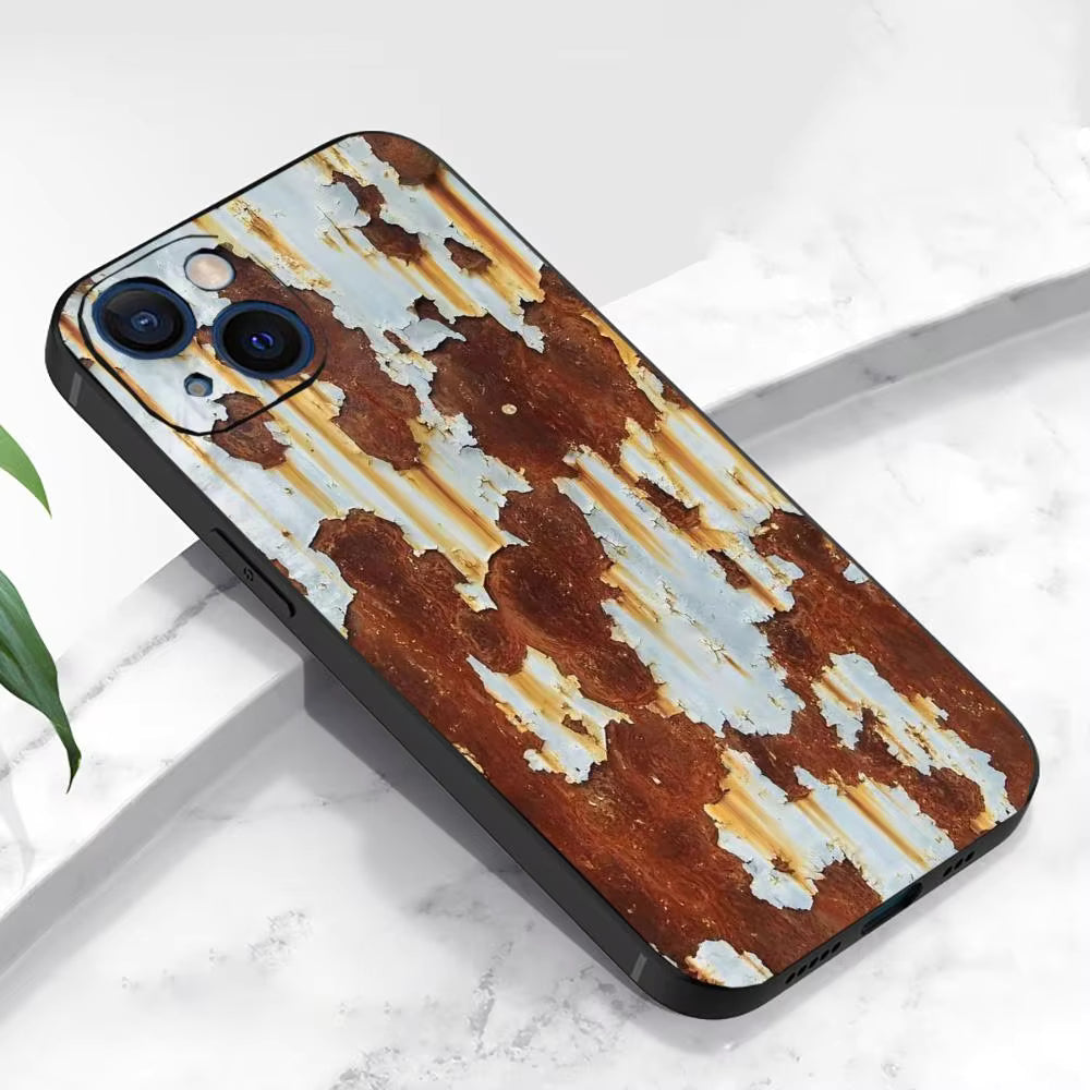 Retro Rust iPhone Case 17 16 15 14 13 12 Plus Pro Max Soft Phone Cover