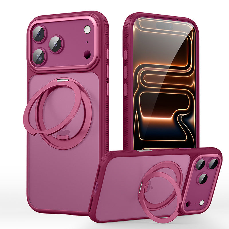 for iPhone 18 Pro Max Air 360 Spin Magnetic Stand Case Compatible with Magnetic Matte Translucent Shockproof