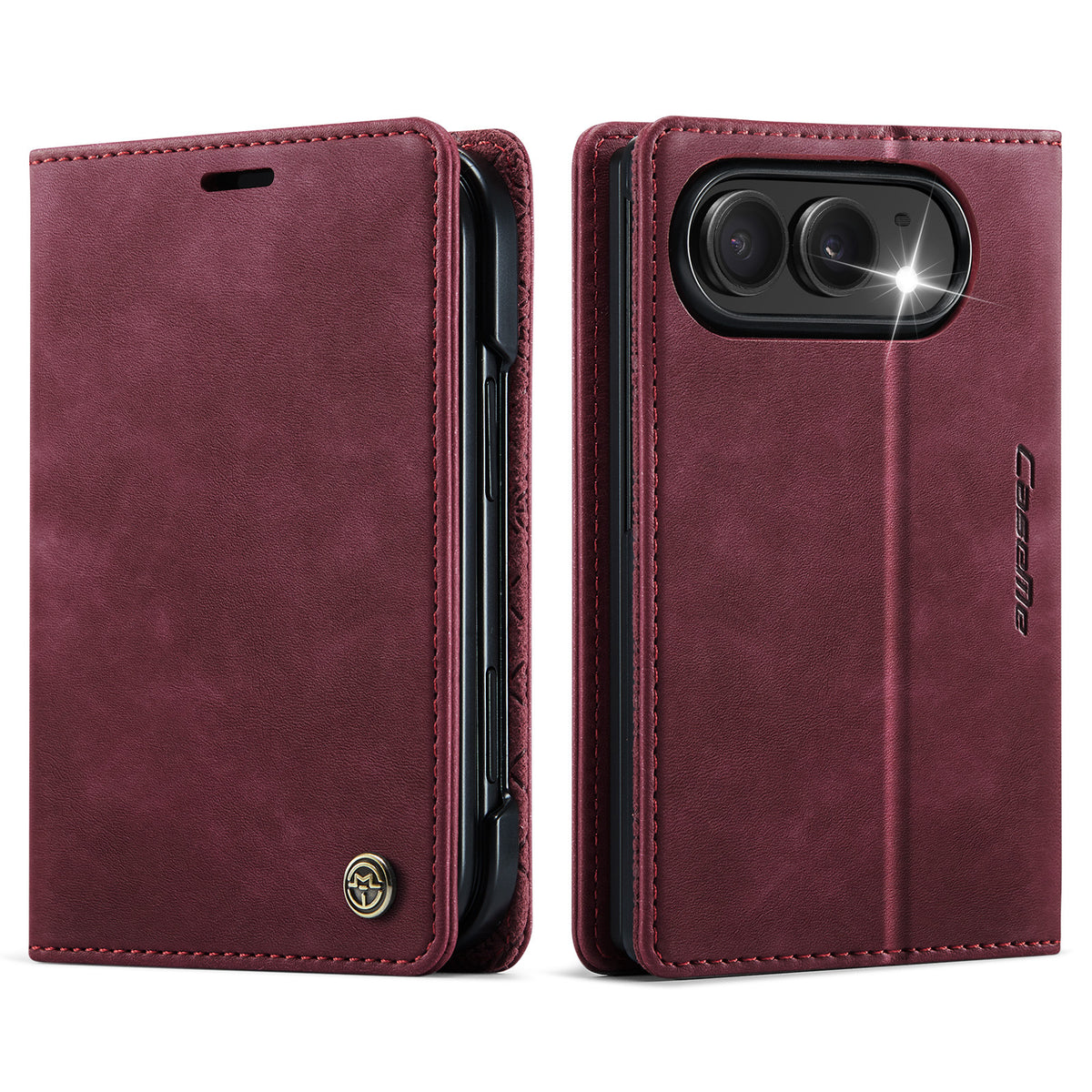 Retro Business Wallet Flip Folio Leather Case For iPhone Duo Book Cover