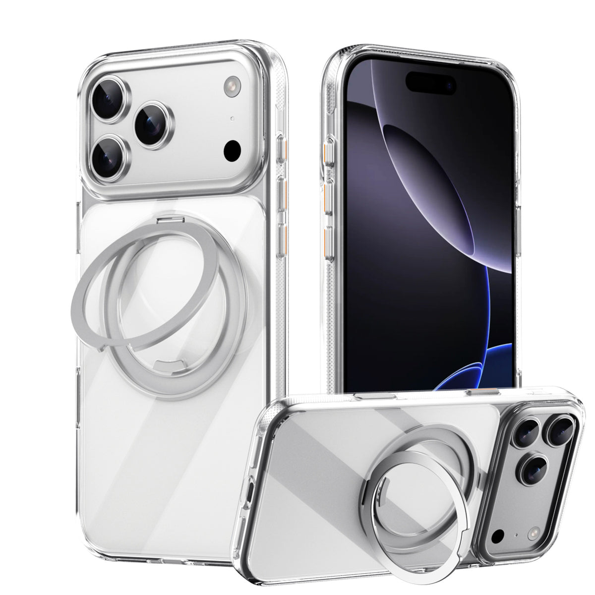 for iPhone 18 Pro Max Air 360 Spin Magnetic Stand Case Compatible with Magnetic Matte Translucent Shockproof