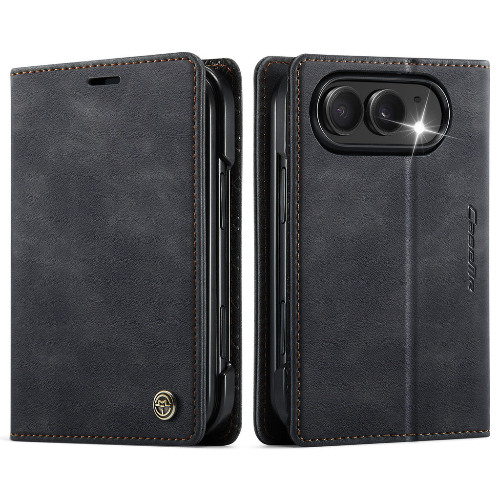 Retro Business Wallet Flip Folio Leather Case For iPhone Duo Book Cover