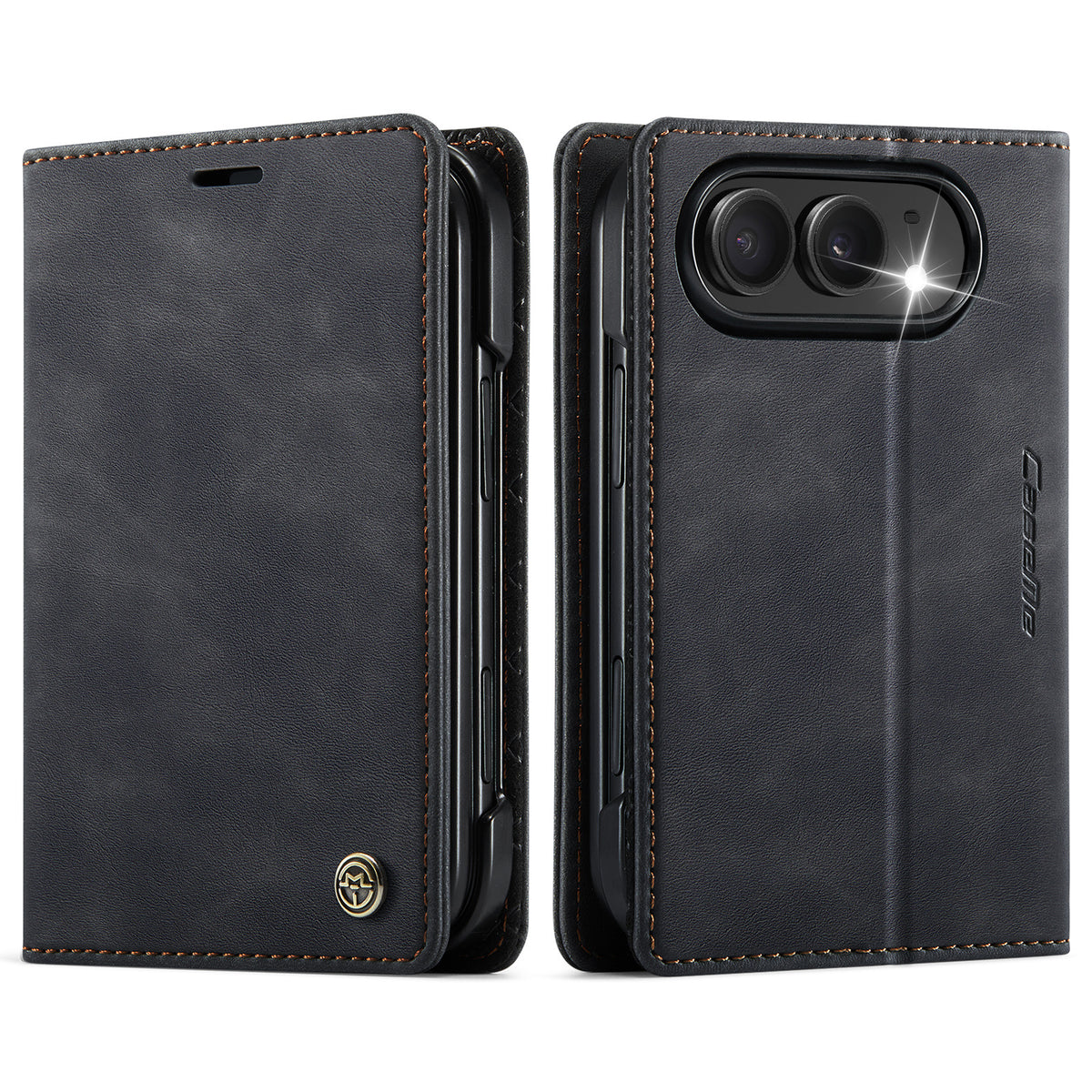 Retro Business Wallet Flip Folio Leather Case For iPhone Duo Book Cover