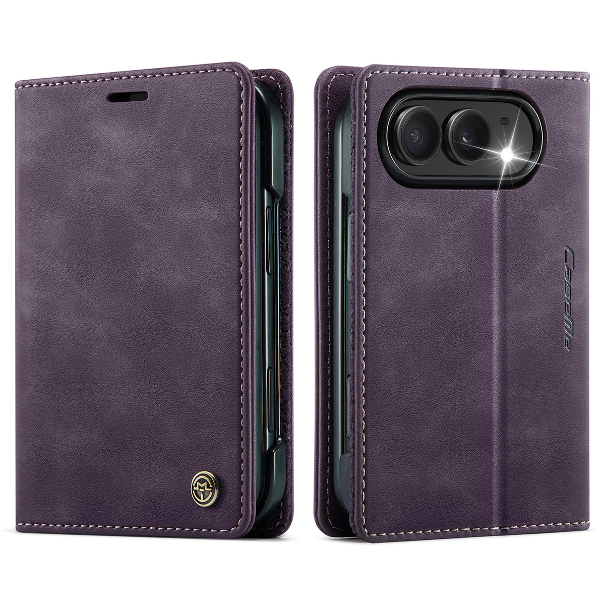 Retro Business Wallet Flip Folio Leather Case For iPhone Duo Book Cover