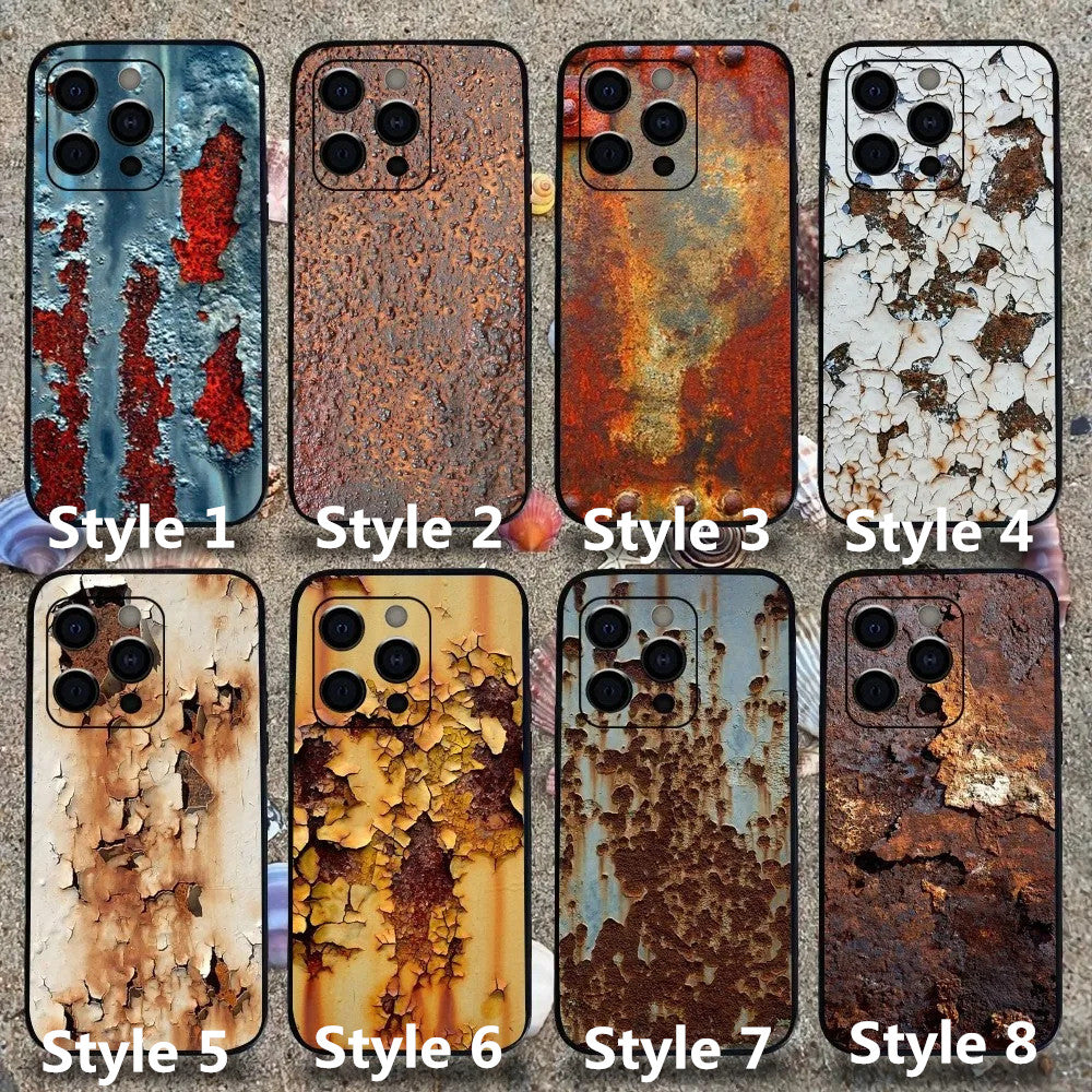 Retro Rust iPhone Case 17 16 15 14 13 12 Plus Pro Max Soft Phone Cover
