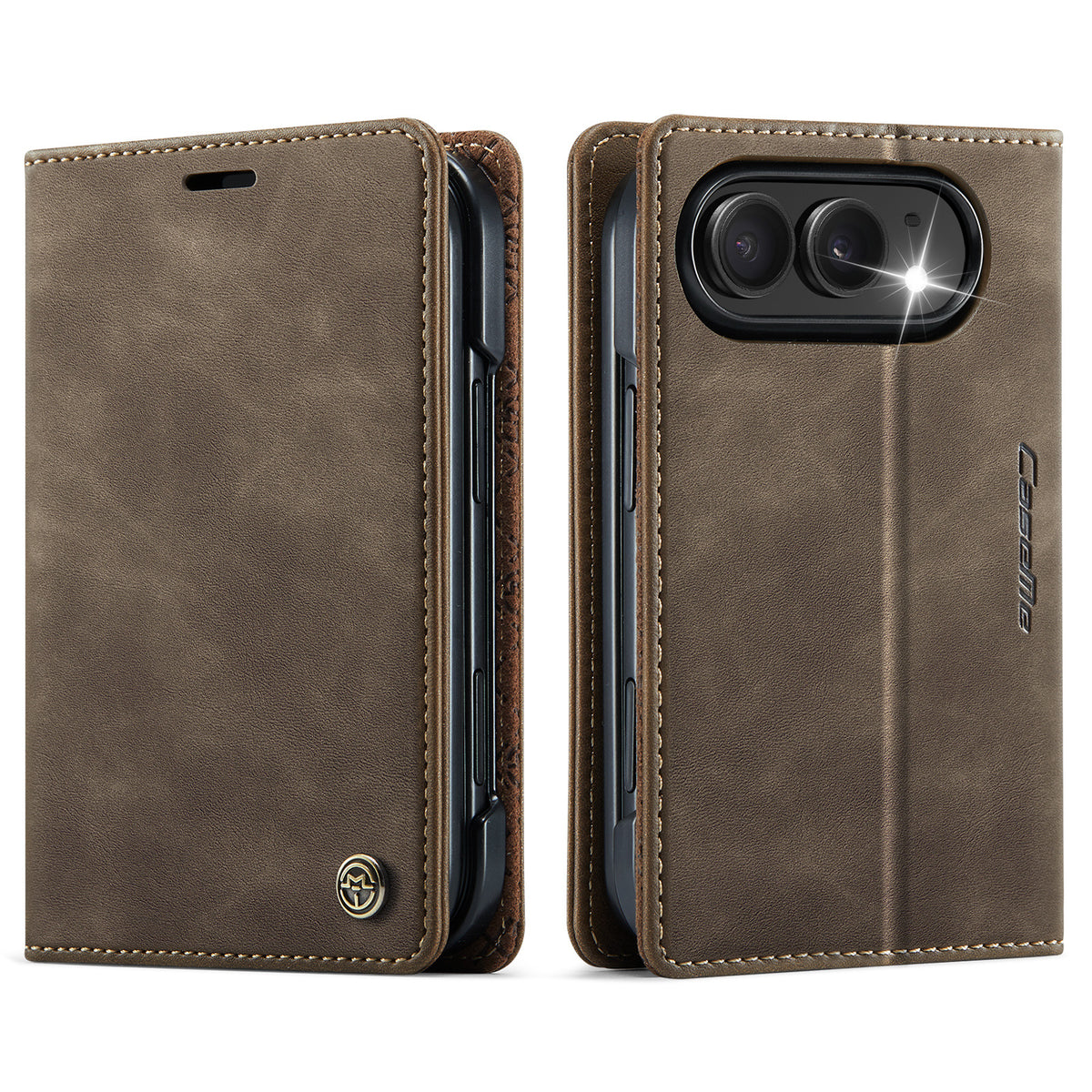 Retro Business Wallet Flip Folio Leather Case For iPhone Duo Book Cover
