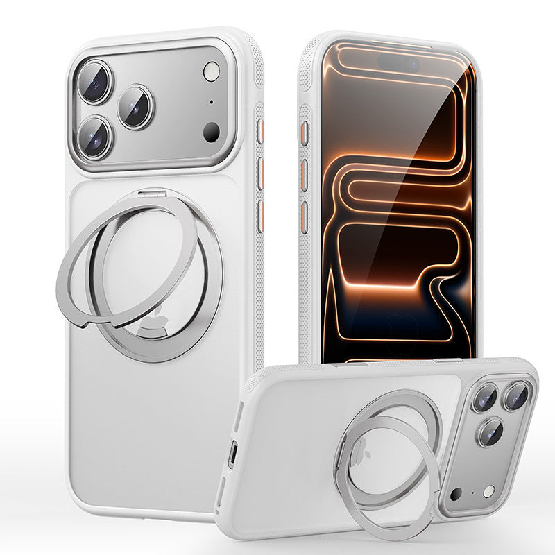 for iPhone 18 Pro Max Air 360 Spin Magnetic Stand Case Compatible with Magnetic Matte Translucent Shockproof