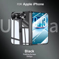 For iPhone Duo Anti-Drop Case with Central Axis Hinge High-Definition Tempered Film Case and Film Integrated